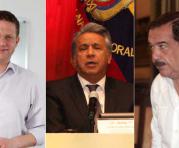 Lenín Moreno (centro) tendrá una reunión con los alcaldes de Guayaquil y Quito, Jaime Nebot (der.) y Mauricio Rodas, respectivamente. Fotos: Archivo / ÚN