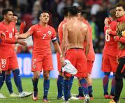 Selección de Chile tras empatar con Alemania en la Copa Confederaciones. Foto: AFP