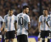 Lionel Messi durante el empate de su Selección ante Perú. Foto: EFE
