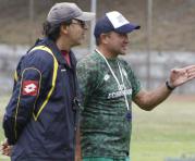 Sergio Panzardo y Eduardo Favaro (derecha) en uno de los entrenamientos de El Nacional. David Paredes / ÚN