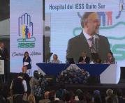 Richard Espinosa durante la ceremonia de inauguración del hospital del IESS para el sur de Quito. Foto: Pavel Calahorrano / ÚN