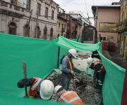 Los trabajos se inician en la parada del trole  de Chimbacalle, que ya está en desuso. Foto: Paúl Rivas / ÚN