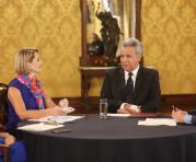 La entrevista del presidente de la República, Lenín Moreno, durante su participación en el programa “Ecuador Nuevo Rumbo”. Foto: Cortesía de la Secom